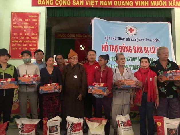 Hội chữ thập đỏ huyện Quảng Điền trao quà tại 2 xã Tịnh Thọ xã Tịnh Đông