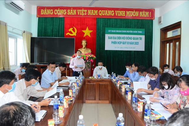 Ngân hàng CSXH huyện Sơn Tịnh hội nghị trực báo quý III/2021