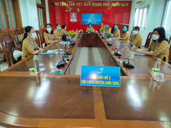 Đoàn Đại biểu huyện Sơn Tịnh tham dự Đại hội đại biểu Phụ nữ tỉnh Quảng Ngãi trực tuyến tại điểm cầu số 2 Huyện Sơn Tịnh