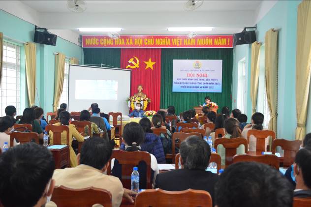 LĐLĐ huyện Sơn Tịnh hội nghị tổng kết hoạt động công đoàn năm 2021, triển khai nhiệm vụ năm 2022