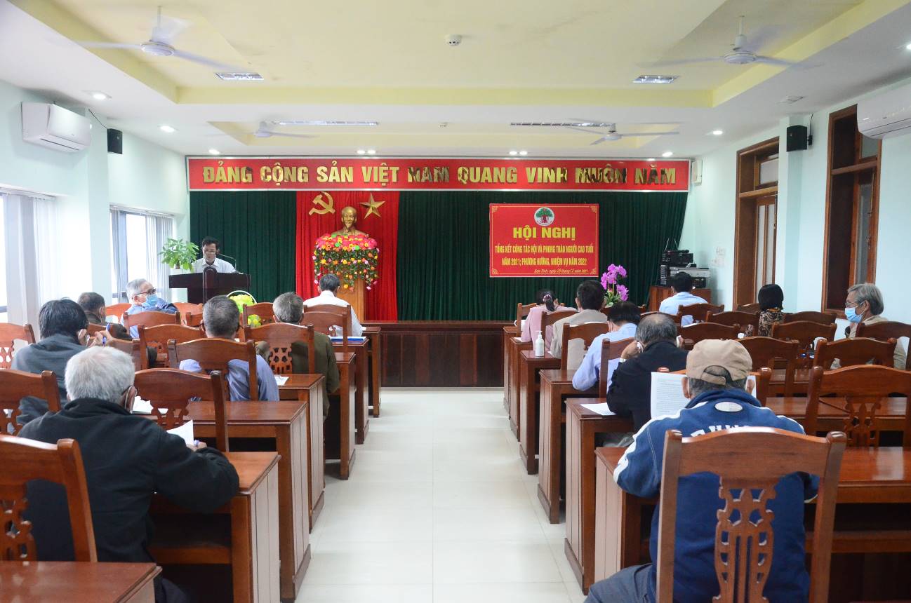 Hội Người cao tuổi huyện Sơn Tịnh hội nghị tổng kết công tác hội năm 2021