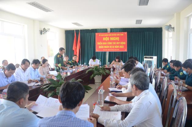 UBND huyện Sơn Tịnh hội nghị triển khai công tác huy động quân nhân dự bị năm 2022