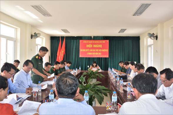 Đảng ủy Quân sự huyện Sơn Tịnh hội nghị ra Nghị quyết lãnh đạo thực hiện nhiệm vụ 6 tháng cuối năm 2022