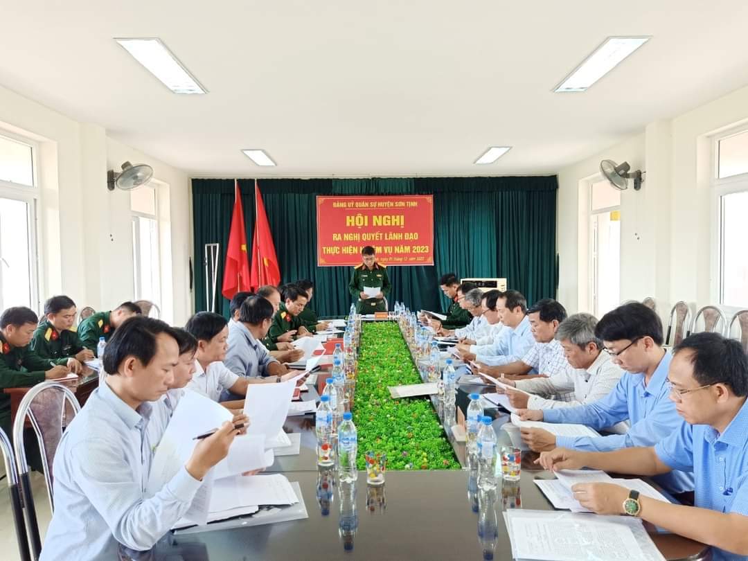 Đảng ủy quân sự huyện Sơn Tịnh ra nghị quyết lãnh đạo thực hiện nhiệm vụ năm 2023