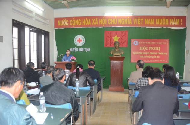 Hội Chữ thập đỏ huyện Sơn Tịnh hội nghị tổng kết công tác hội năm 2022 và triển khai nhiệm vụ năm 2023