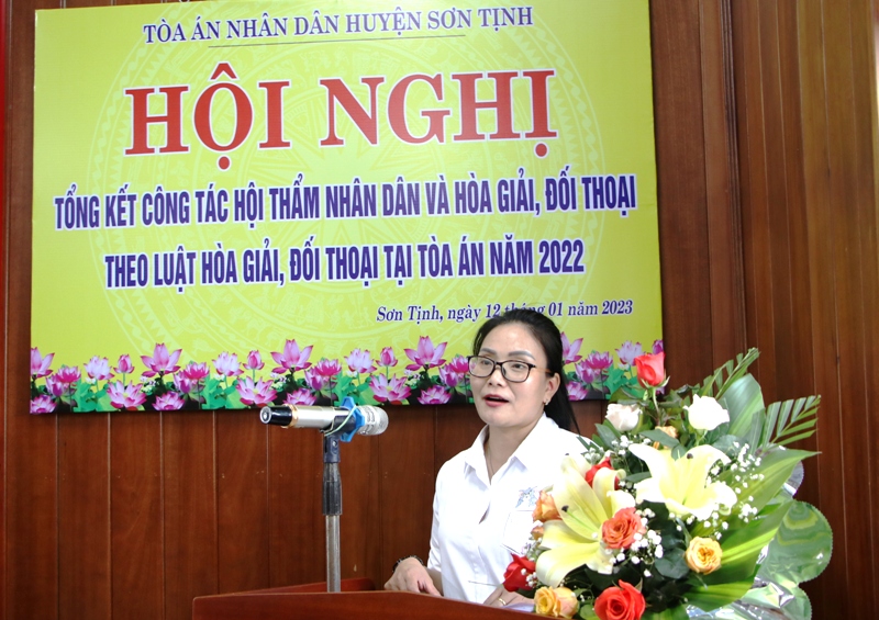 Tòa án Nhân dân huyện Sơn Tịnh tổng kết công tác Hội thẩm nhân dân