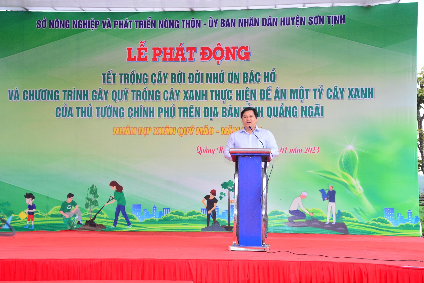 Sở Nông nghiệp và Phát triển nông thôn tỉnh Quảng Ngãi tổ chức Lễ phát động Tết trồng cây đời đời nhớ ơn Bác Hồ tại huyện Sơn Tịnh