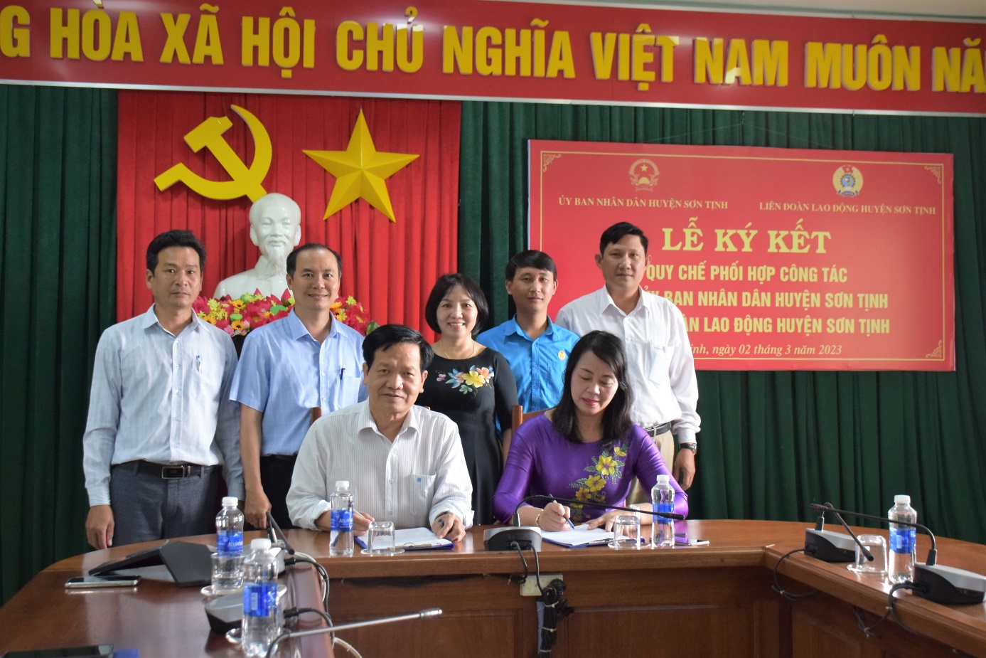 Sơn Tịnh: Hội nghị ký kết Quy chế phối hợp giữa UBND huyện và LĐLĐ huyện