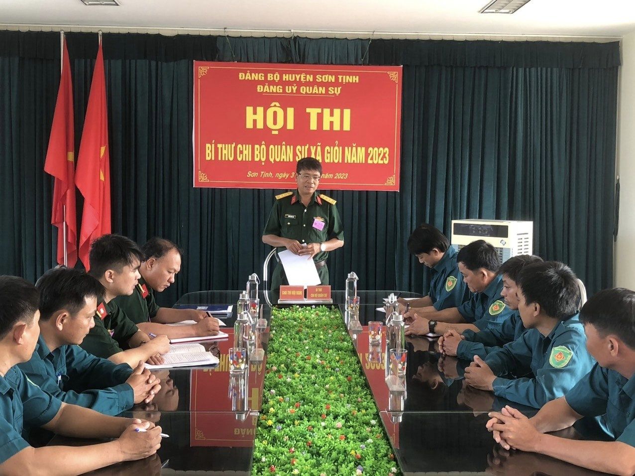 Sơn Tịnh tổ chức Hội thi Bí thư chi bộ quân sự xã giỏi năm 2023