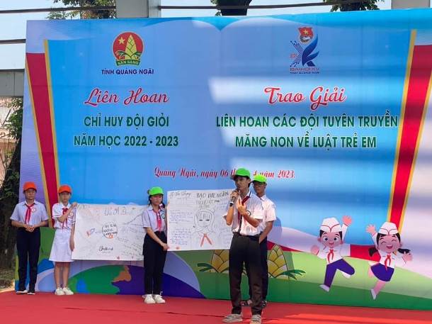 Sơn Tịnh có 3 em học sinh đạt giải tại Liên hoan Chỉ huy Đội giỏi cấp tỉnh năm học 2022 – 2023
