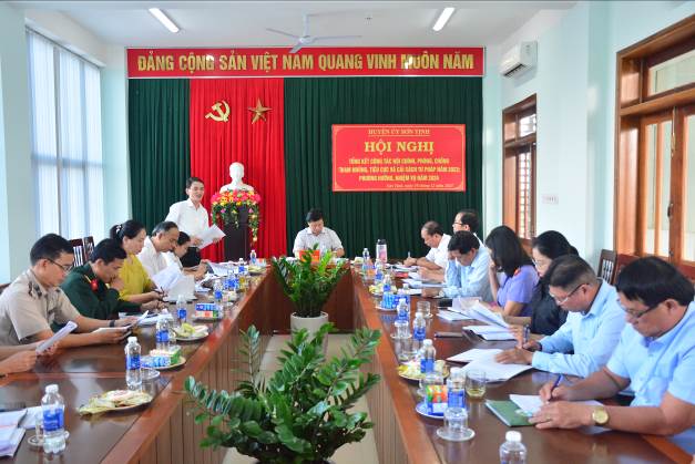 Huyện ủy Sơn Tịnh hội nghị tổng kết công tác nội chính, phòng chống tham nhũng, tiêu cực và cải cách tư pháp năm 2023