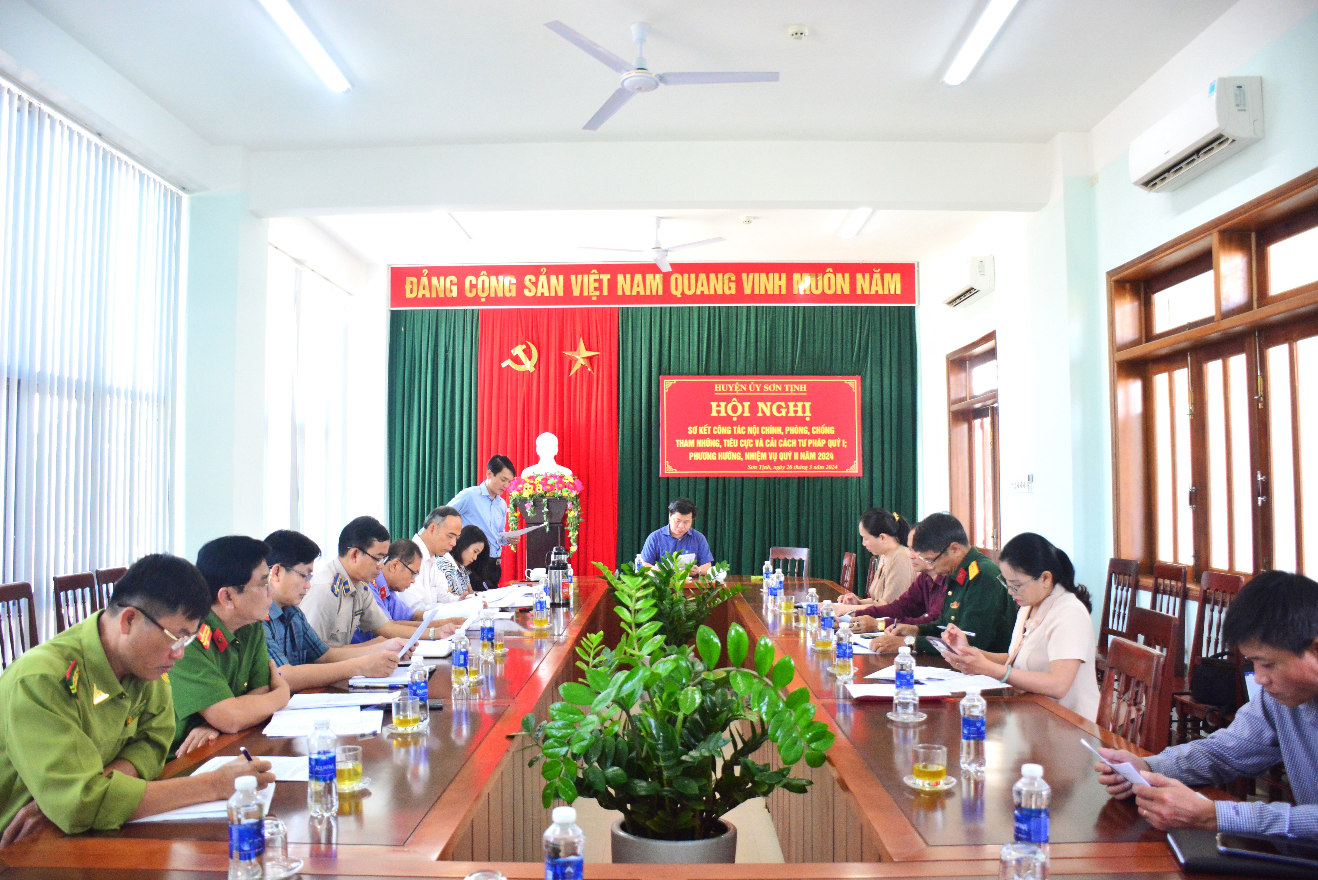 Huyện ủy Sơn Tịnh hội nghị sơ kết công tác nội chính, phòng, chống tham nhũng, tiêu cực và cải cách tư pháp quý 1 năm 2024