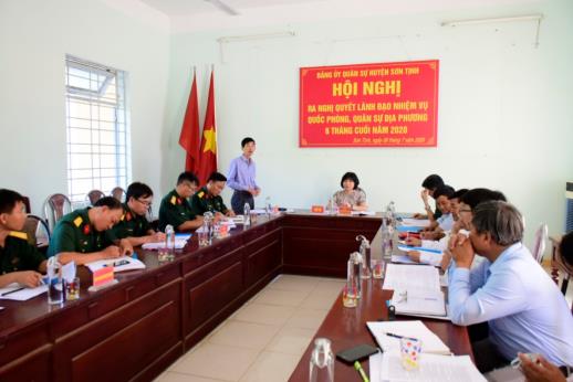 Đảng ủy Quân sự huyện Sơn Tịnh hội nghị ra Nghị quyết lãnh đạo nhiệm vụ quốc phòng, quân sự địa phương 6 tháng cuối năm 2020