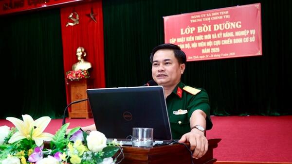 SƠN TỊNH KHAI GIẢNG LỚP BỒI DƯỠNG CẬP NHẬT KIẾN THỨC, KỸ NĂNG, NGHIỆP VỤ CHO CÁN BỘ, HỘI VIÊN HỘI CỰU CHIẾN BINH NĂM 2026